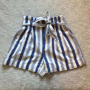 Madewell Paperbag Shorts (Malibu Stripe)